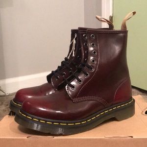 Red Vegan Dr. Martens Boots